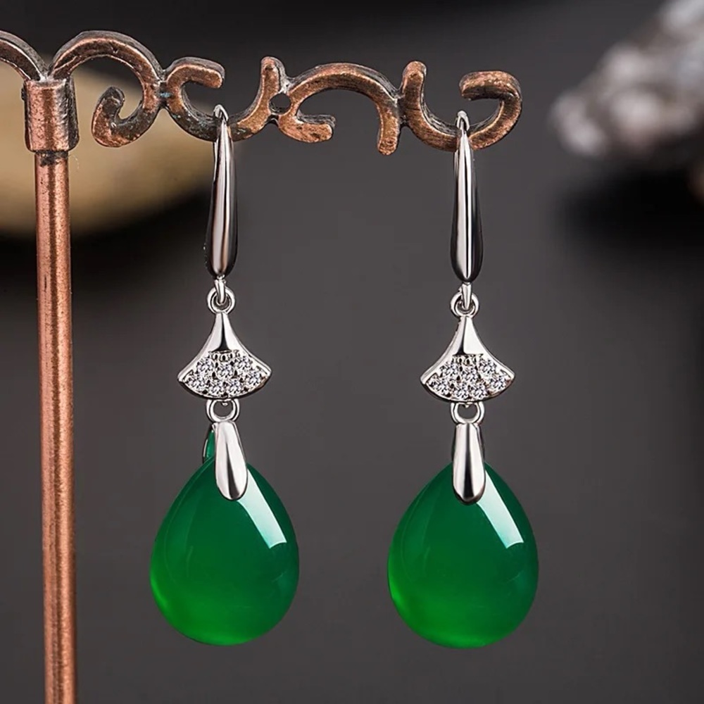 Jade Earrings, Genuine Jade Earrings, Dangle Earrings For Women,  Drop Earrings